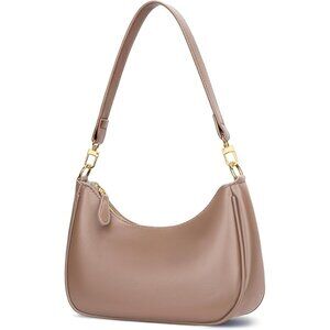 Women's Khaki 2  PU leather Cute Soft Gold Chain Strap Underarm Hobo Purses